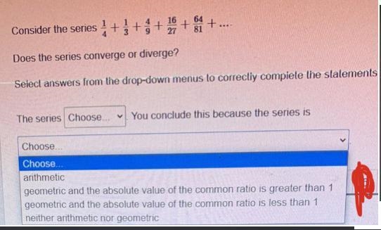 I need help with this practice problem solving It asks, does the series converge or-example-1