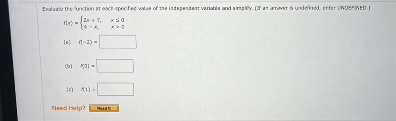 Evaluate the function at each specified value of the independent variable and simplify-example-1