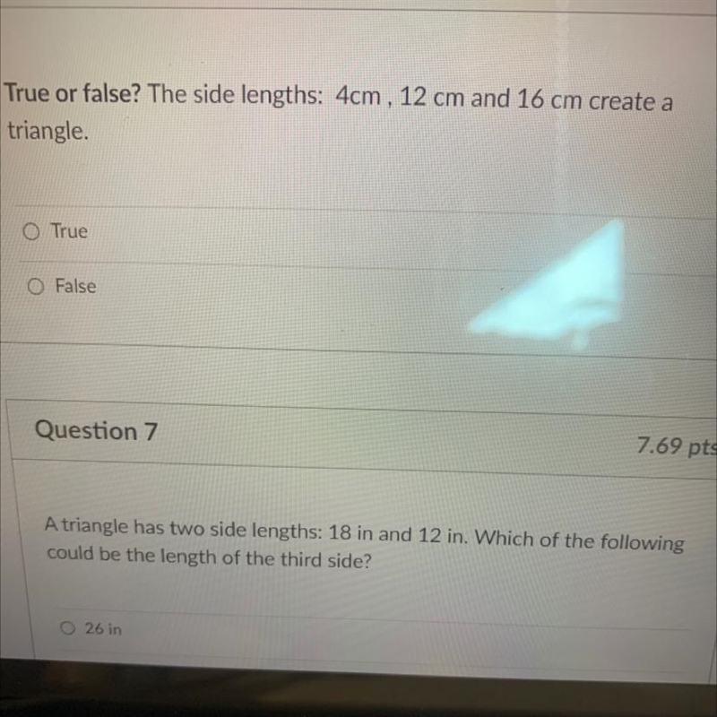 Part A is it true or false Part B which of the following could be the length of the-example-1