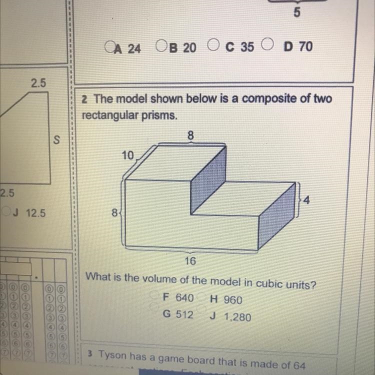 2 The model shown below is a composite of tworectangular prismsWhat is the volume-example-1