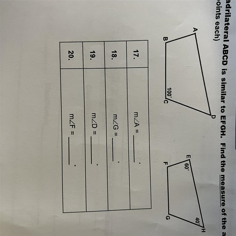 Quadrilateral ABCD is similar to EFGH-example-1