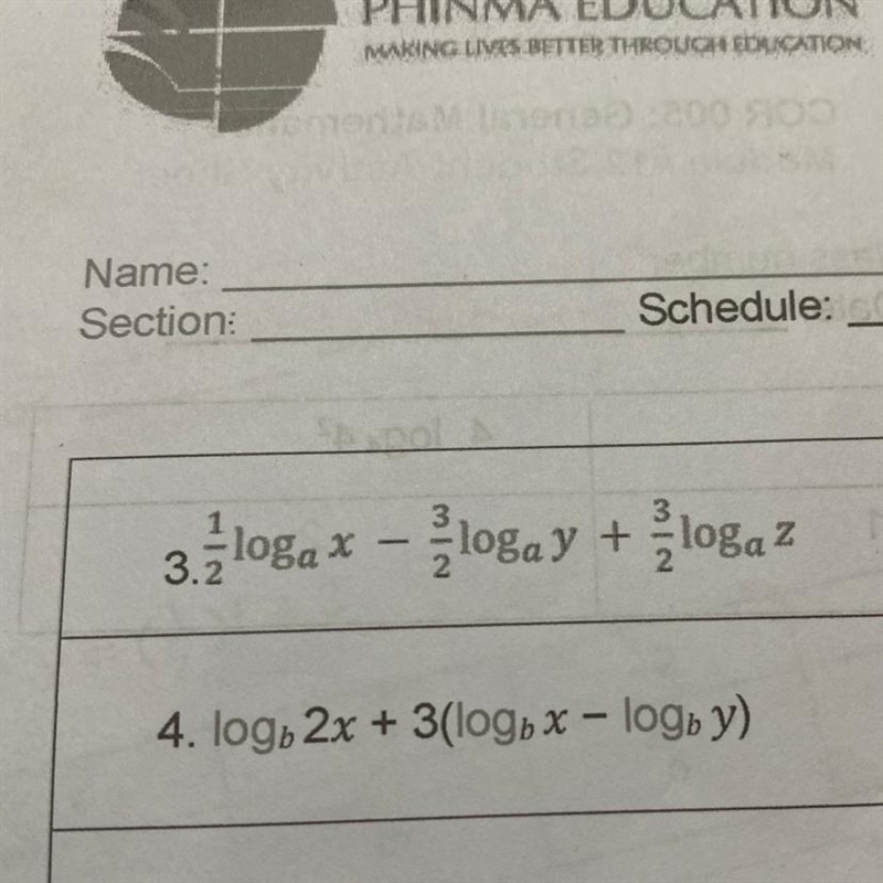 Write as single logarithm-example-1