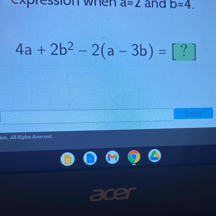 Evaluate and simplify the expression when a =2 and b=4-example-1