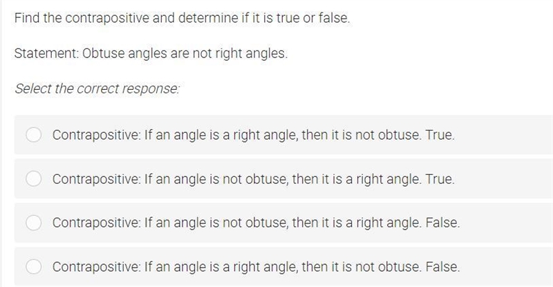 Find the contrapositive and determine if its true or false-example-1