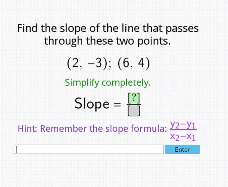 I need help with finding the slope-example-1