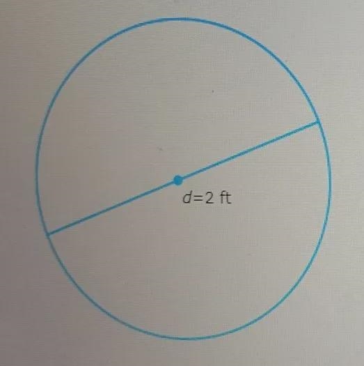 The diameter of a circle is 2 feet. What is the circumference?Give the exact answer-example-1