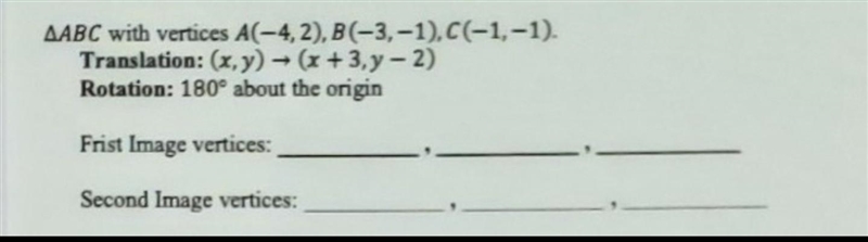 Graph the triangle and its image after the given composition. List the coordinates-example-1