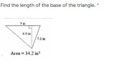 Find the length of the base of the triangle...Someone please help me i suck at this-example-1