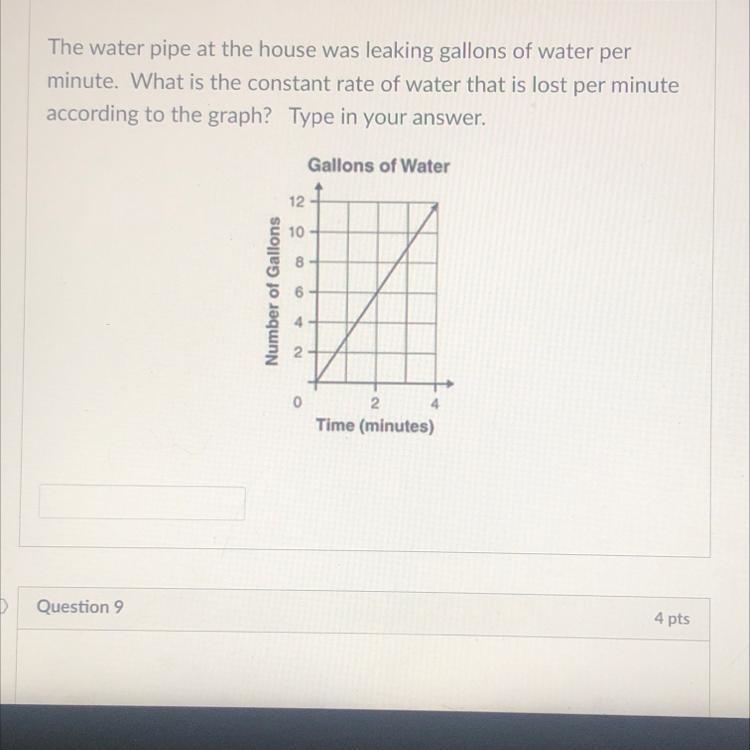 The water pipe of a house was leaking gallons of water per minute. What is the constant-example-1