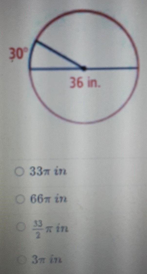 Find the length of the arc shown in red. Leave your answer in term of pie.-example-1