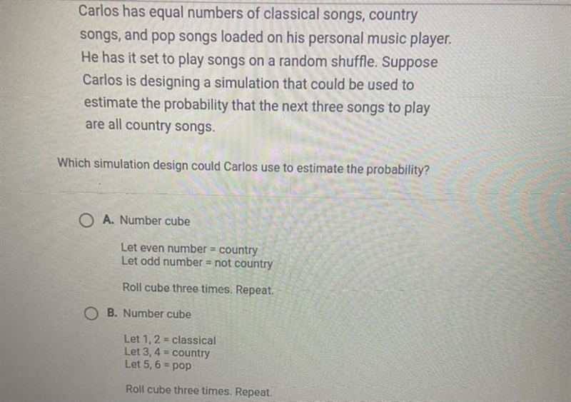 estimate the probability that the next three songs to playare all country songs.Which-example-1