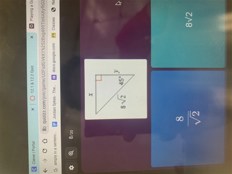 In this isosceles triangle what is the length of x-example-1