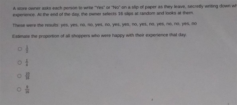 HELP!!! NEED ANSWER IN 5 MINUTES A store owner asks each person to write "Yes-example-1