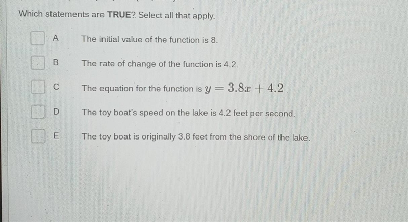 Myra has a remote control toy boat.she runs the toy boat on a lake at a constant speed-example-1