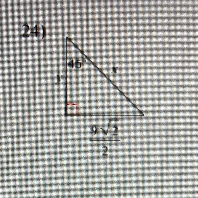 Find the missing side lengths and leave the radicals in the simplest form.-example-1