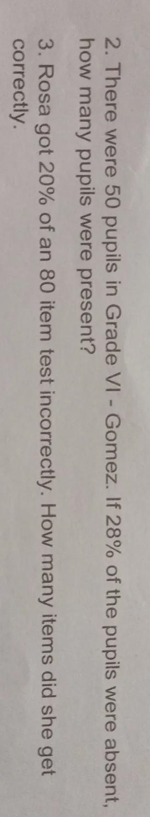 1. There were 50 pupils in 6th grade. if 28% of the pupils were absent how many pupils-example-1