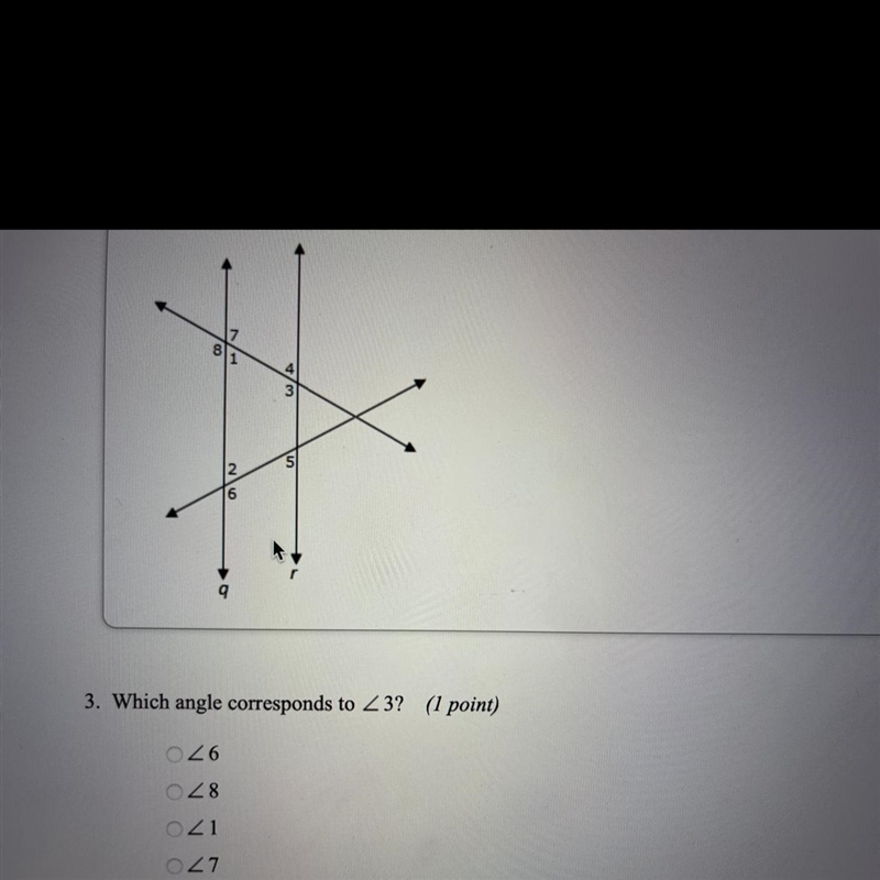 Which angle corresponds to < 3?-example-1