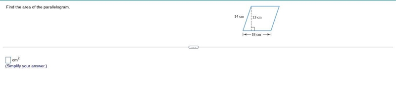 Helpppp: Find the area of the parallelogram.-example-1