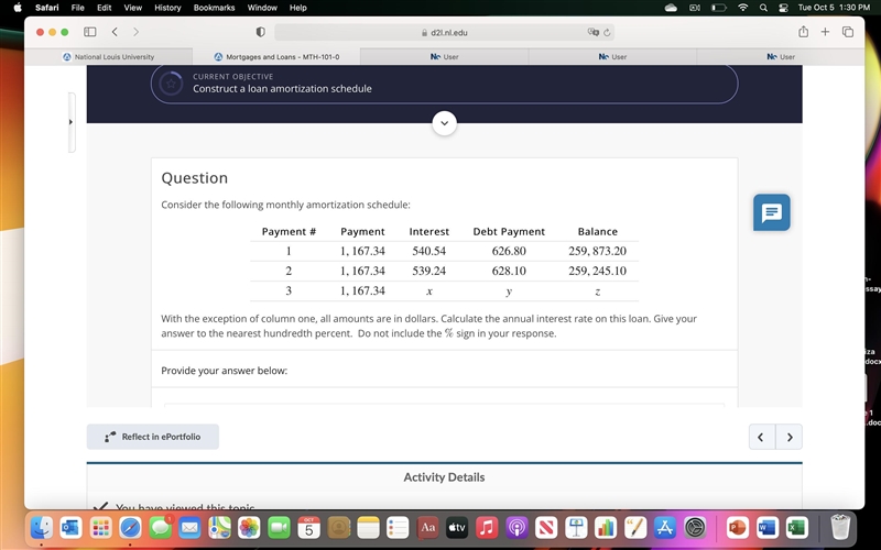 With the exception of column one, all amounts are in dollars. Calculate the annual-example-1