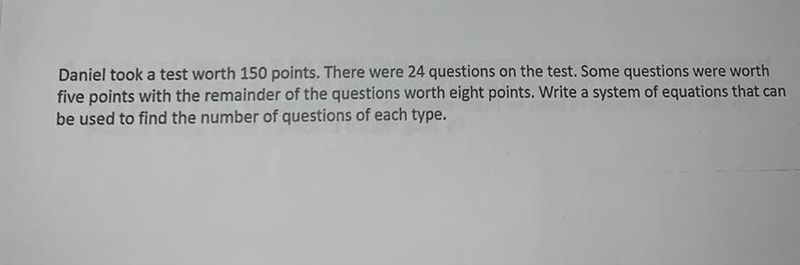 Write a system of equations that can be used to find the number of questions of each-example-1