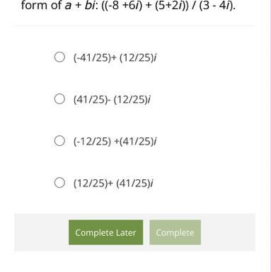 Simplify the following expression using the order of operations and write it in the-example-1