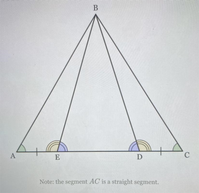 Given ∠A≅ ∠C, AE≅CD and ∠BED ≅ ∠BDE. Prove Δ AEB ≅ ΔCDB-example-1