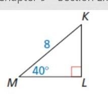 Solve the right triangle. Round decimal answers to the nearest tenth. find KLfind-example-1