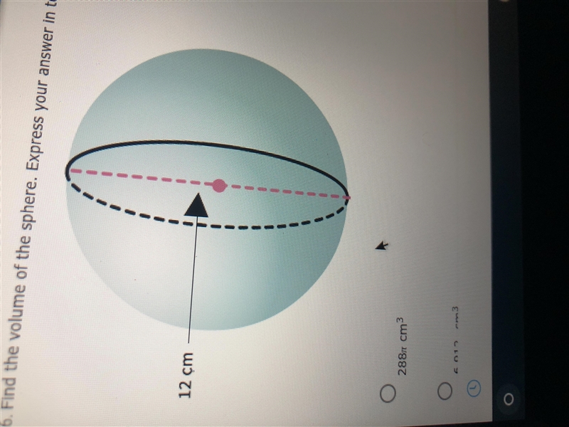 Find the volume of the sphere. express your answer in term of n-example-1