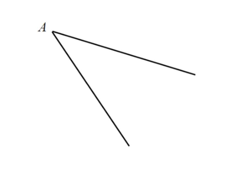 Use a straightedge and compass to Construct the angle bisector of the angle below-example-1