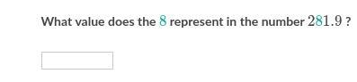 What value does the 8 represent in the number 281.9-example-1