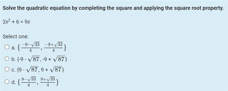 Solve the quadratic equation by completing the square and applying the square root-example-1