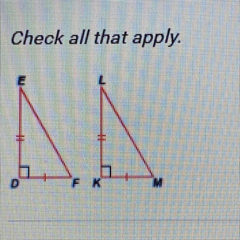 Based only on the information given in the diagram, which congruencetheorems or postulates-example-1