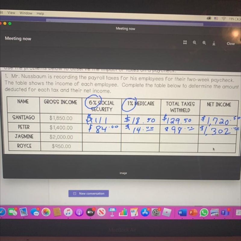 Mr. Nussbaum is recording the payroll taxes for his employees for their two-week paycheck-example-1