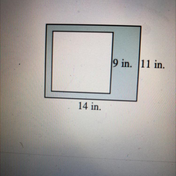 A square that is 9 in. On a side is placed inside a rectangle that has a width of-example-1