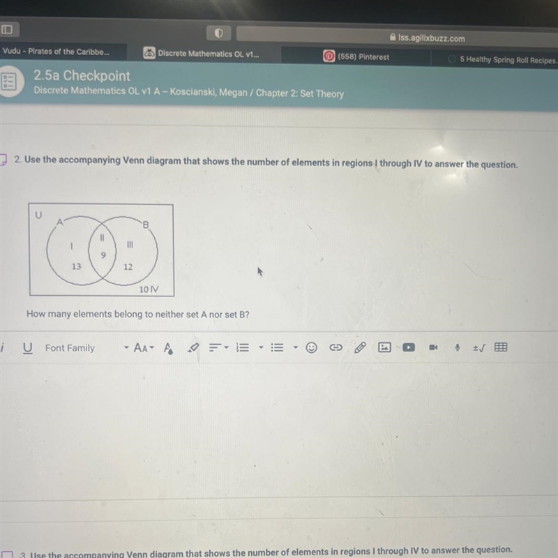 4va olleckpoiniDiscrete Mathematics OL v1 A - Koscianski, Megan / Chapter 2: Set TheoryRD-example-1