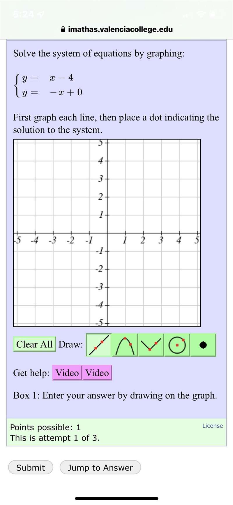 Please help me graph this line using the system of equations-example-2