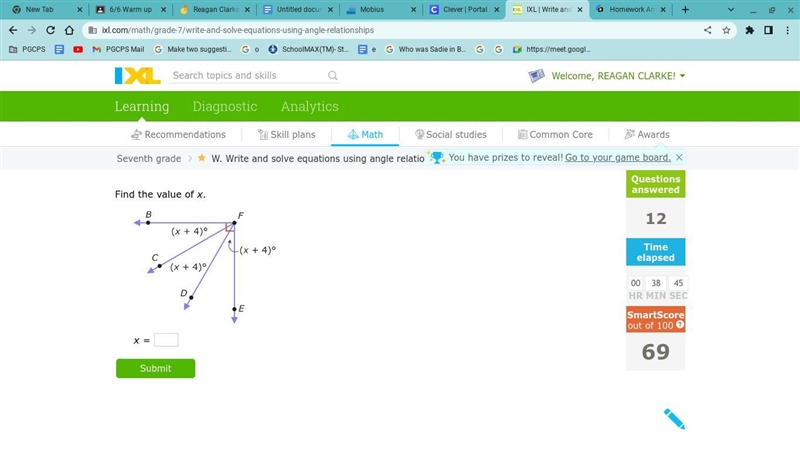 Find the value of x.-example-1