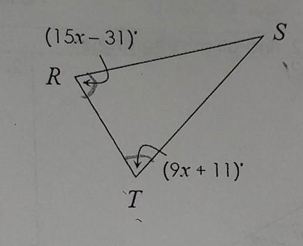 8. If RST is isosceles, first solve for x, then find m S.-example-1