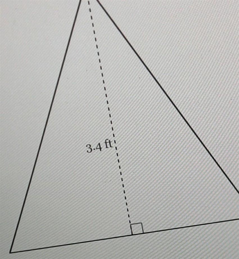 The Rea of the triangle is 6.12 square feet.What is the length of the base?-example-1