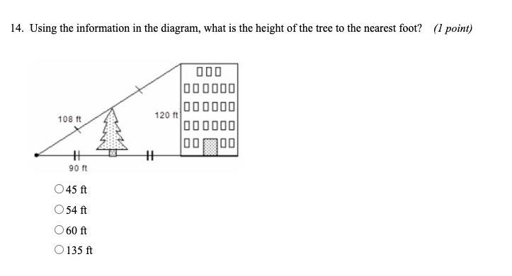 Using the information in the diagram, what is the height of the tree to the nearest-example-1