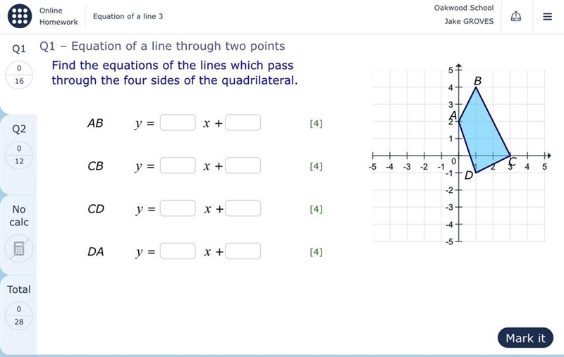 Please help I want clear answers for example AB: X = ___ Y =___-example-1