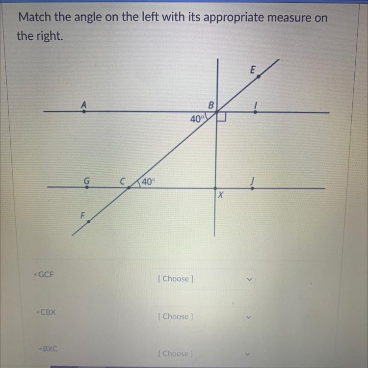 Match the angle on the left with its appropriate measure onthe right.-example-1