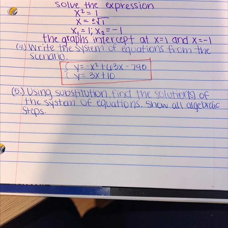 The equations in the red box I need to use substitution. Explaining the steps as I-example-1