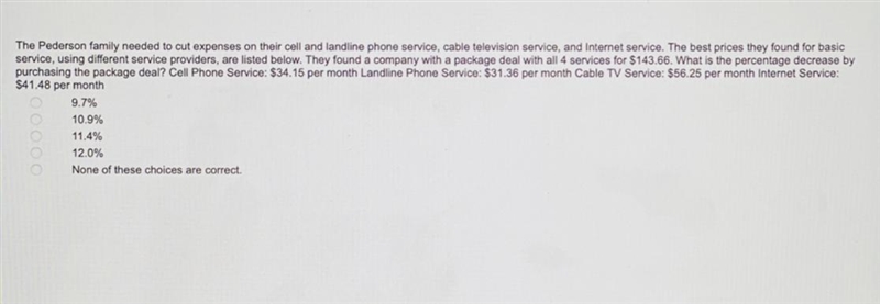 The Pederson family needed to cut expenses on their cell and landline phone service-example-1