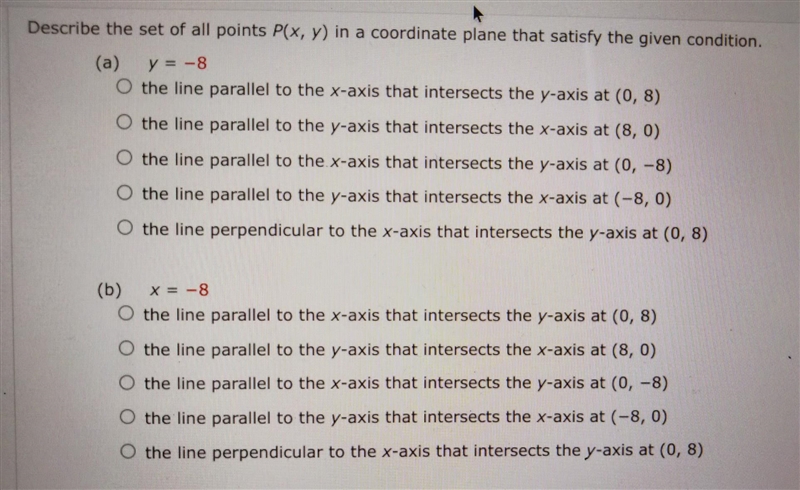 NO LINKS!! Describe the set of points P(x, y) in a coordinate plane that satisfy the-example-1