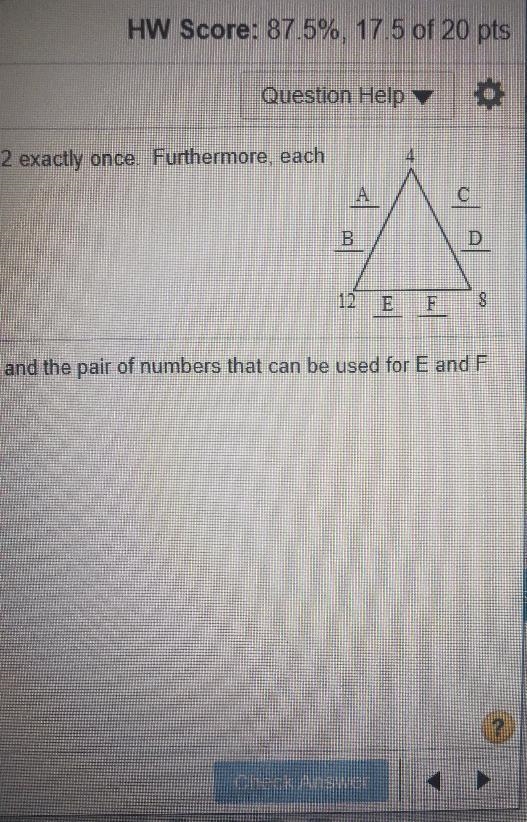 fill in the missing numbers along the sides of the triangle so that it contains each-example-1