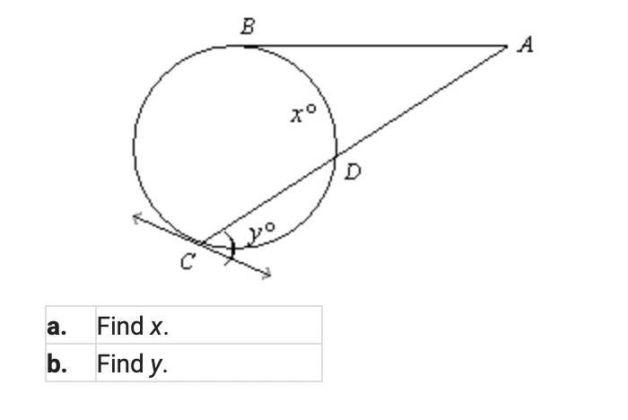 AB is tangent to the circle at B. m-example-1