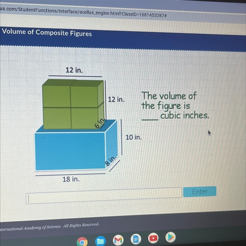 The volume of the figure 12in 12in 6in 10in 8in 18in-example-1