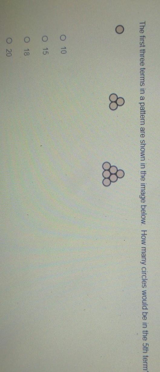 How do I find how many circles would be in the 5th term-example-1