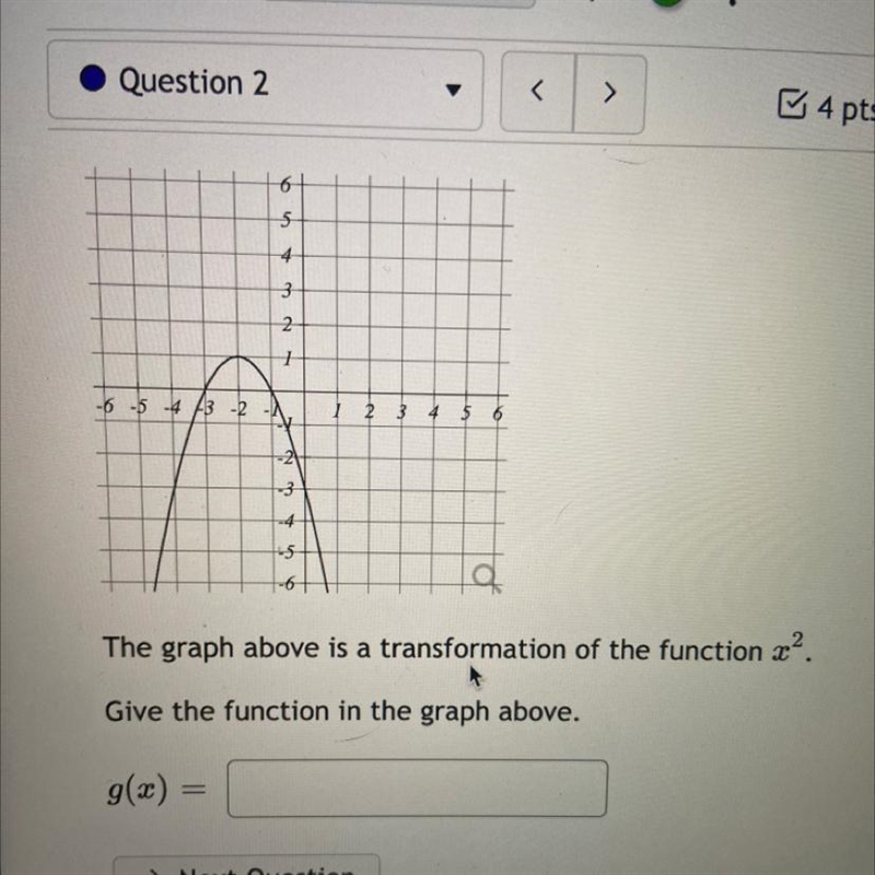 The graph above is a transformation of the function 1?Give the function in the graph-example-1